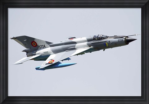 Framed Romanian Air Force MiG-21 Lancer over Romania Print