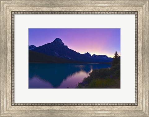 Framed Twilight at Mt Cephren, Waterfowl Lakes, Banff National Park, Alberta, Canada Print