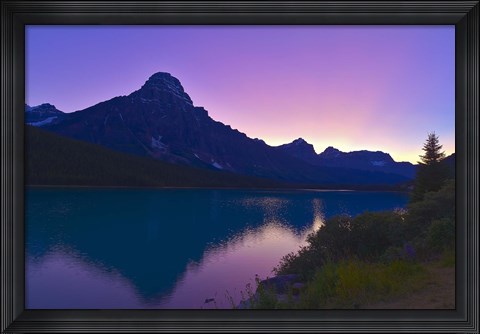Framed Twilight at Mt Cephren, Waterfowl Lakes, Banff National Park, Alberta, Canada Print