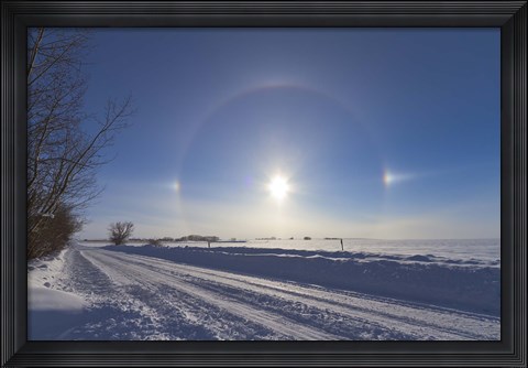 Framed Solar halo and sundogs in southern Alberta, Canada Print