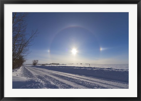 Framed Solar halo and sundogs in southern Alberta, Canada Print