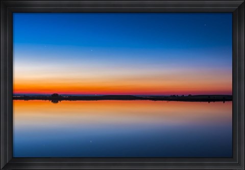 Framed circumpolar star Capella Crawling Lake reservoir, Alberta, Canada Print