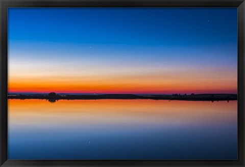 Framed circumpolar star Capella Crawling Lake reservoir, Alberta, Canada Print