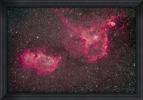Framed Heart and Soul Nebula in the constellation Cassiopeia Print