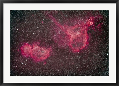 Framed Heart and Soul Nebula in the constellation Cassiopeia Print