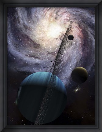 Framed Indra, a fast spinning gas giant generating tremendous tidal forces Print