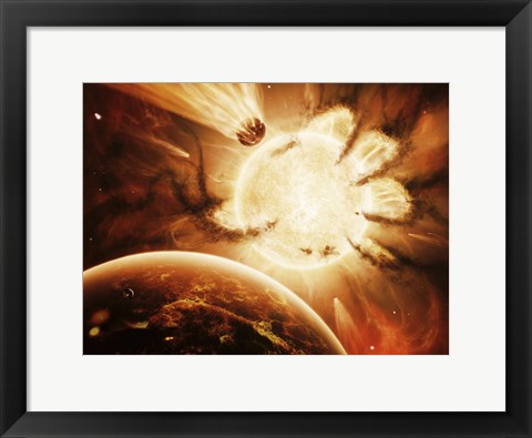 Framed Hand of Destiny Nebula is devouring the star Abigor Print