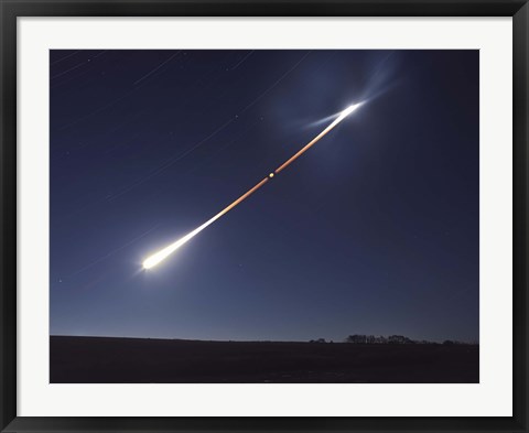 Framed Total lunar eclipse with eclipse motion trail Print