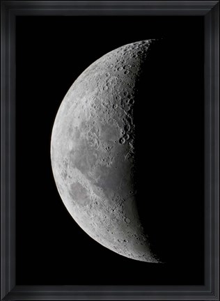 Framed waxing crescent moon in high resolution Print