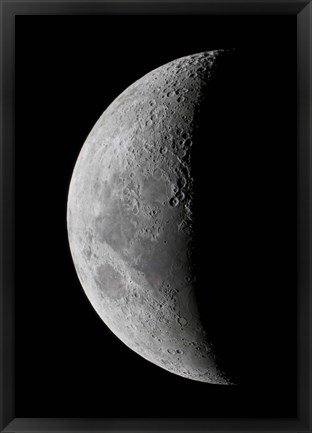 Framed waxing crescent moon in high resolution Print