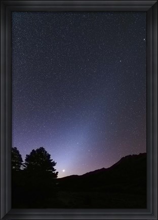 Framed Venus setting and a bright cone of zodiacal light visible after sunset Print
