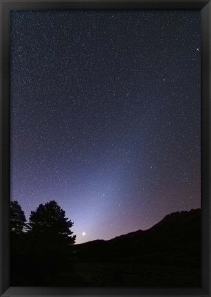 Framed Venus setting and a bright cone of zodiacal light visible after sunset Print