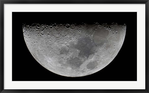 Framed feature known as Lunar-X visible on the moon&#39;s surface Print