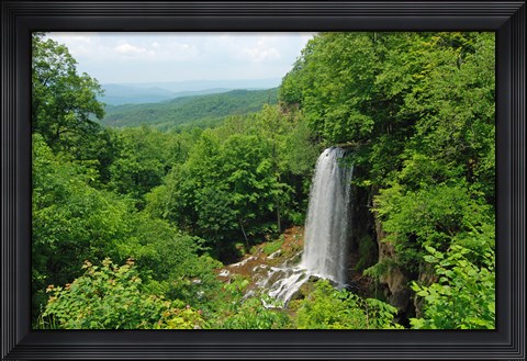 Framed Waterfall and Allegheny Mountains Print