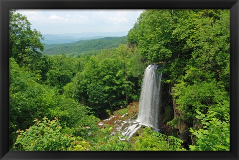 Framed Waterfall and Allegheny Mountains Print