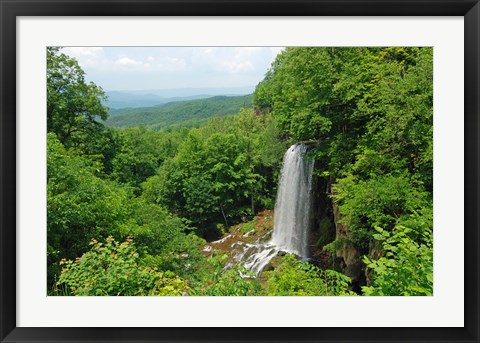 Framed Waterfall and Allegheny Mountains Print