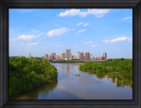 Framed Skyline of Richmond, VA Print