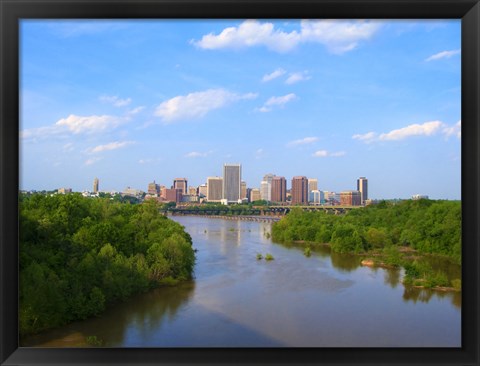 Framed Skyline of Richmond, VA Print