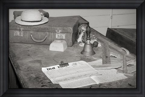 Framed Old school teachers desk Print