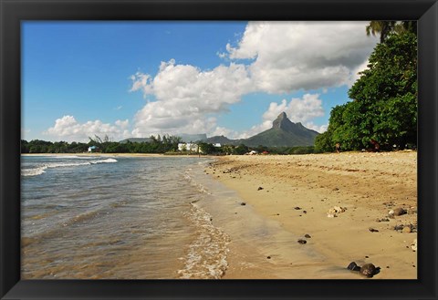 Framed Calm Beach, Tamarin, Mauritius Print