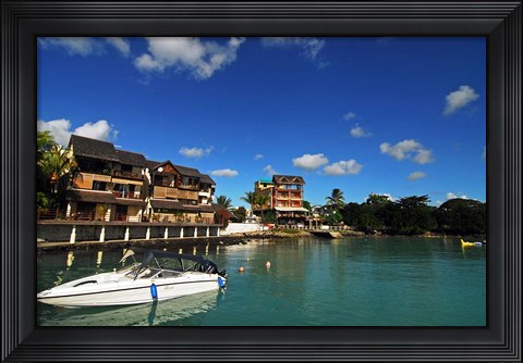 Framed Anchored Boats, Grand Baie, Mauritius Print