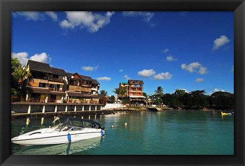 Framed Anchored Boats, Grand Baie, Mauritius Print