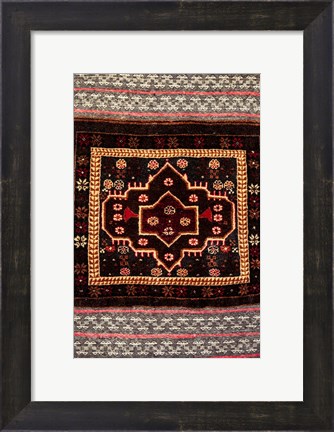 Framed Africa, Tanzania, Zanzibar, Stone Town. Close-up of hand-made carpet. Print