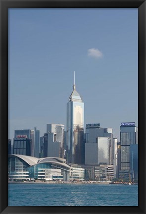 Framed City skyline view from Victoria Harbor, Hong Kong, China Print