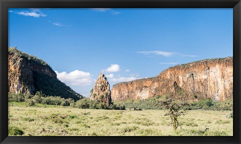 Framed Fischers Tower, Hell&#39;s Gate National Park, Kenya Print