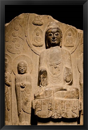 Framed Buddha statue c. 550-577 AD, Shanghai, China Print