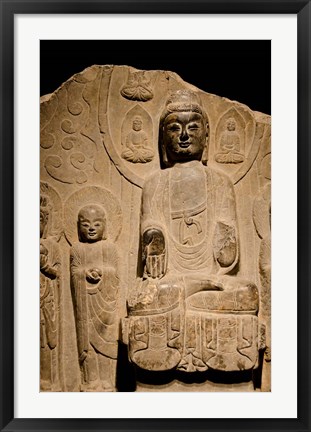 Framed Buddha statue c. 550-577 AD, Shanghai, China Print