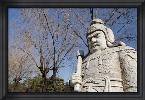 Framed Carved warrior statues, Changling Sacred Was, Beijing, China Print