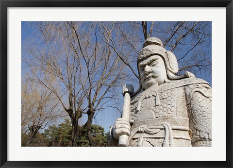 Framed Carved warrior statues, Changling Sacred Was, Beijing, China Print