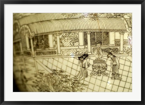 Framed Hand Painted Antique Chinese Pottery, China Print