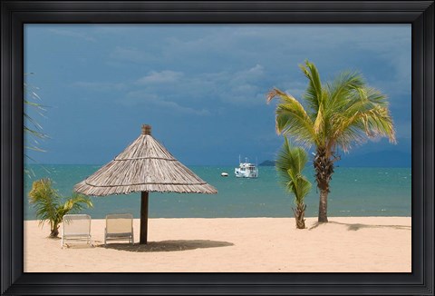 Framed Africa; Malawi; Mangochi; Lake Malawi; Resort Makakola Print