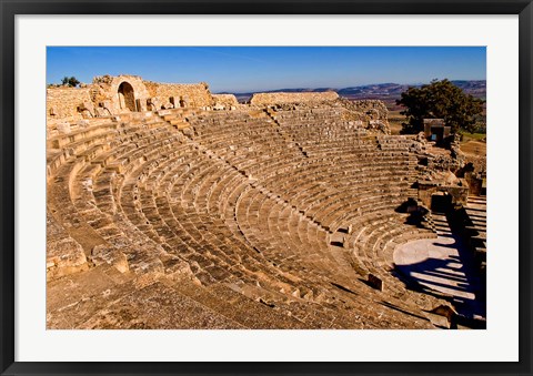 Framed Historical 2nd Century Roman Theater ruins in Dougga, Tunisia, Northern Africa Print