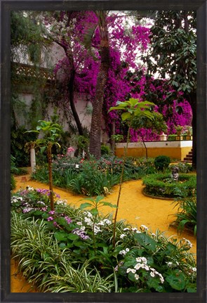 Framed Garden Courtyard, Marrakech, Morocco Print