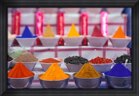 Framed Colorful Spices in the Market, Egypt Print