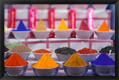 Framed Colorful Spices in the Market, Egypt Print