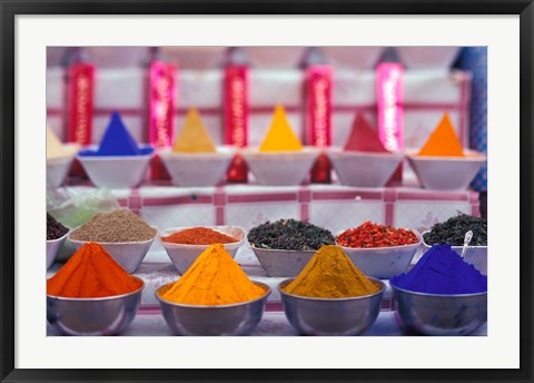 Framed Colorful Spices in the Market, Egypt Print