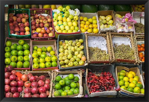 Framed Fruit for sale in the Market Place, Luxor, Egypt Print