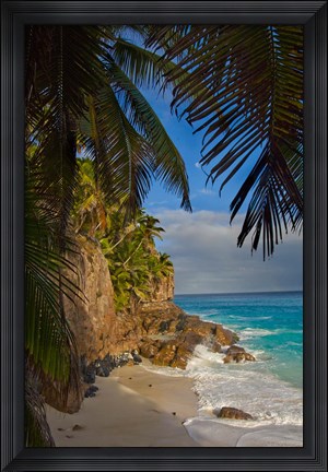 Framed Anse Beach on Fregate Island, Seychelles, Africa Print