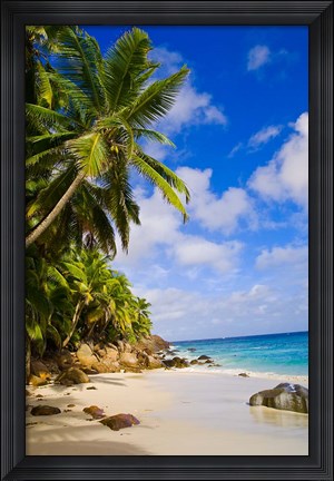 Framed Anse Victorin Beach, Fregate Island, Seychelles Print