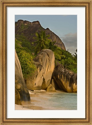 Framed Anse-Source D&#39;Argent Beach, Seychelles, Africa Print