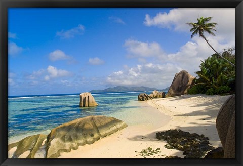 Framed Rock formations, La Digue Island, Seychelles Print