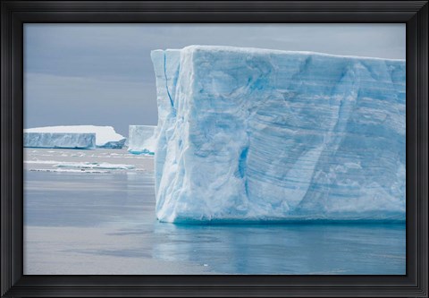 Framed Antarctica, Antarctic Sound. Tabular icebergs. Print
