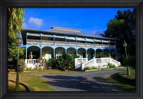 Framed Creole Architecture on Mahe Island, Seychelles Print
