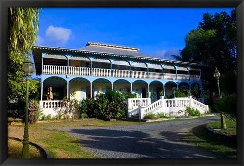 Framed Creole Architecture on Mahe Island, Seychelles Print