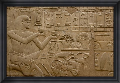 Framed Egypt, Luxor, Luxor Temple, Hieroglyphics Print