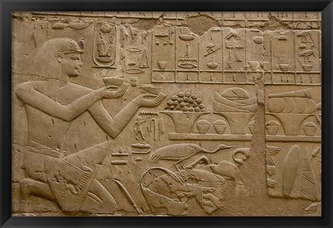 Framed Egypt, Luxor, Luxor Temple, Hieroglyphics Print